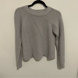 DEX GREY SWEATER WITH SCALLOPED EDGE SIZE US XS